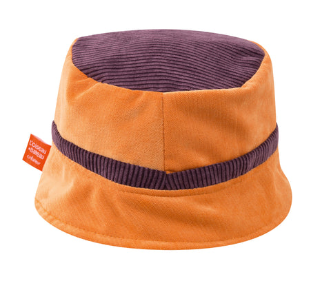 Orange and Eggplant children's hat