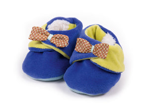 Baby slippers - Greige polka dots