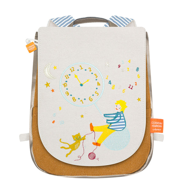 Personalized children's backpack - The Boy and the Clock