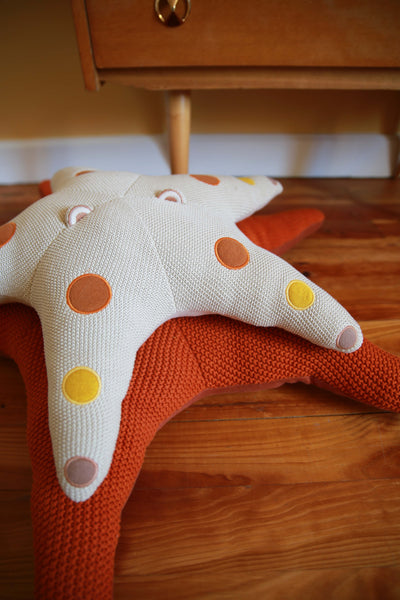 Large Starfish Cushion - Brick