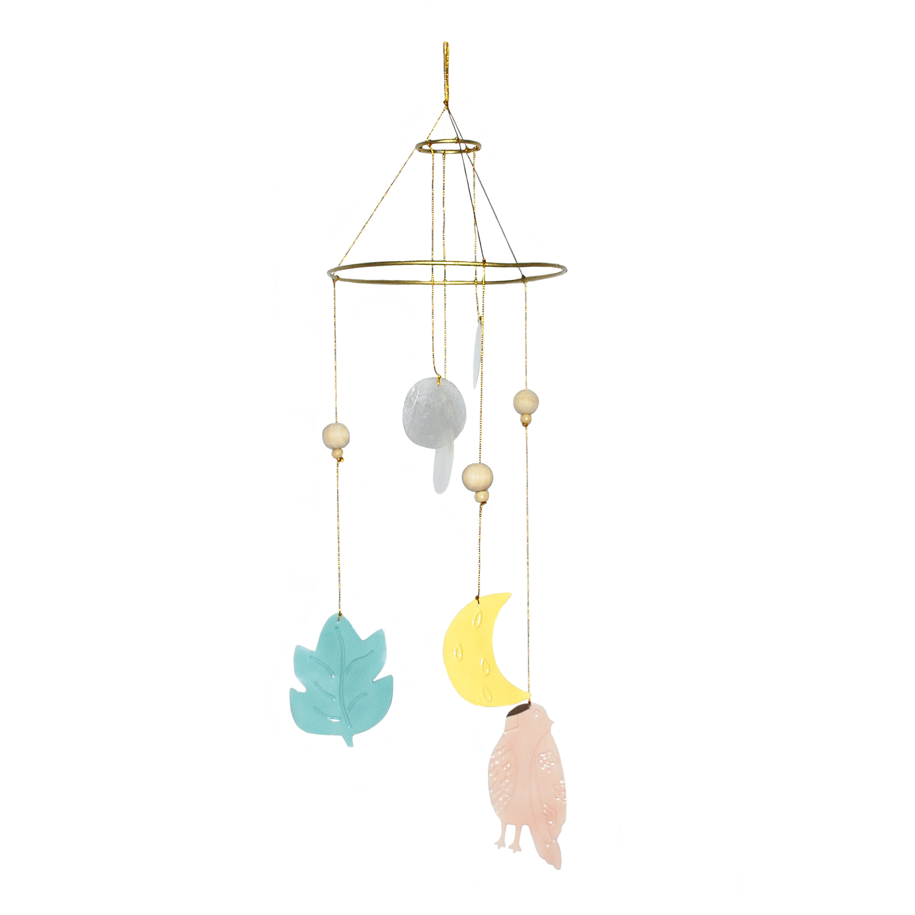 Decorative mobile for children - Mother-of-pearl and Moon