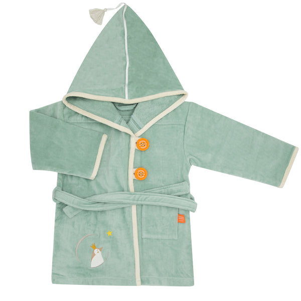Personalized bathrobe for children - Green Penguin