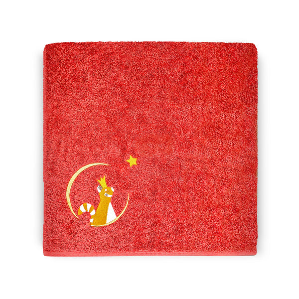 Personalized children's towel 50x100 - Terracotta red panda
