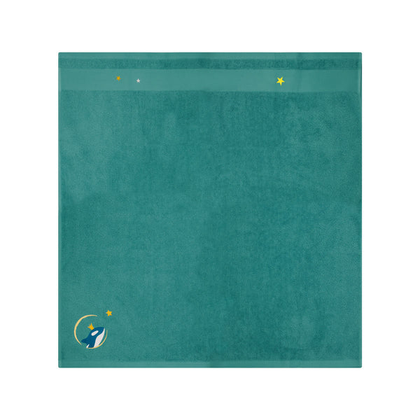 Personalized children's towel 100x100 - Ocean blue orca