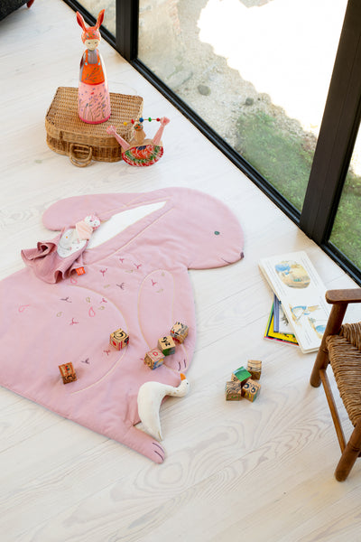 Baby play mat - Old pink rabbit