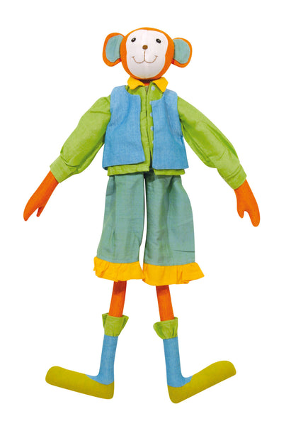 Fabric doll - Z'azimaux - Orange monkey