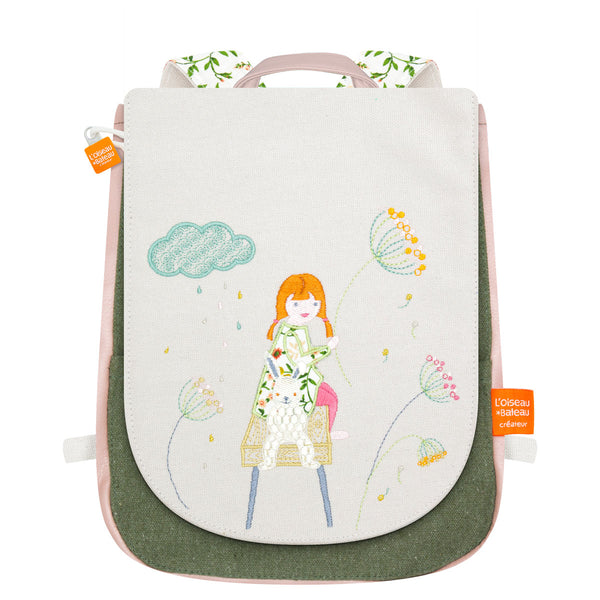 Personalized children's backpack - The Girl and the Rabbit