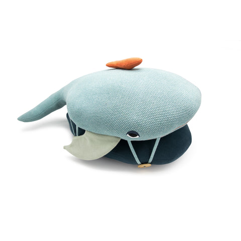Large Whale Cushion - Blue