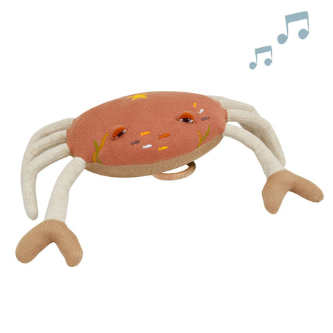 Doudou musical Crabe pour bébé -  Sable