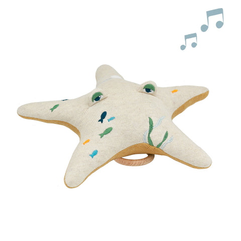 Starfish musical comforter for baby - Natural