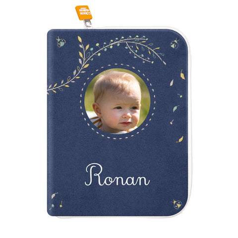 Personalized health book cover with photo – Navy