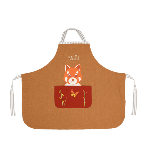 Personalized apron for children - Red Panda