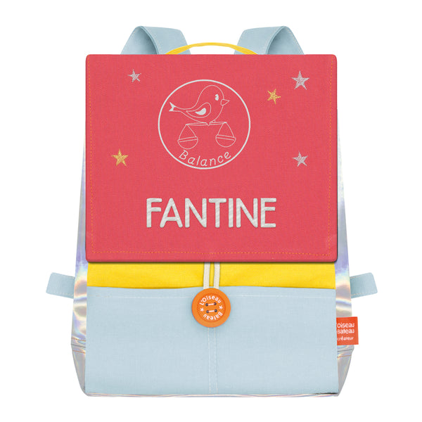 Personalized Astro children's backpack - Mustard and Grenadine 