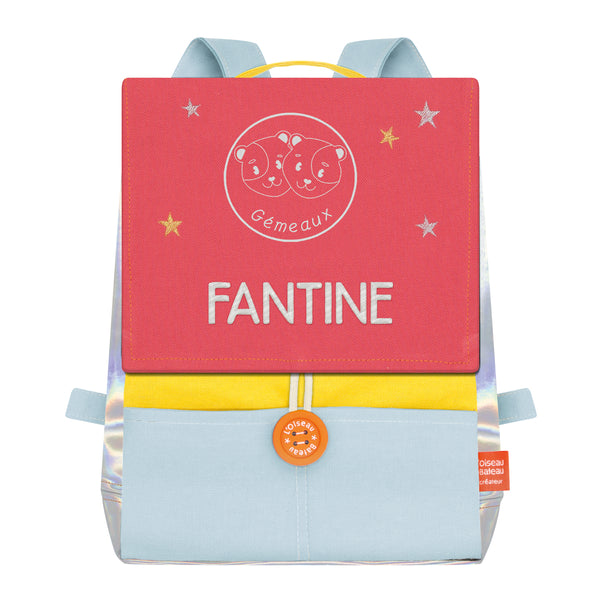 Personalized Astro children's backpack - Mustard and Grenadine 