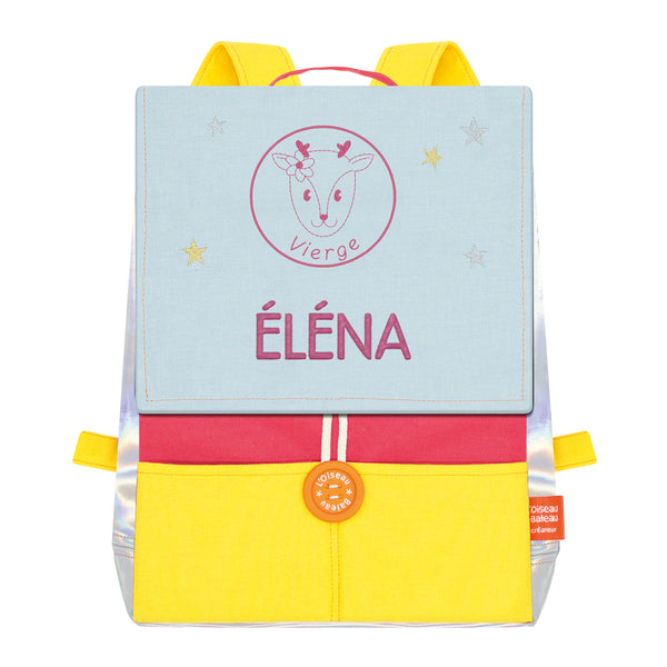 Personalized Astro children's backpack - Grenadine and Sky