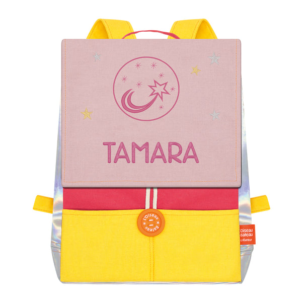 Personalized Astro children's backpack - Grenadine and Powder