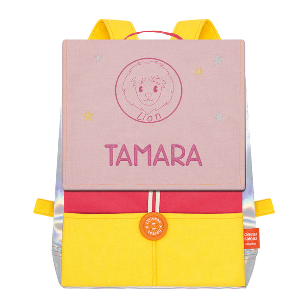 Personalized Astro children's backpack - Grenadine and Powder