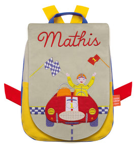 Personalized children's backpack - The racing car