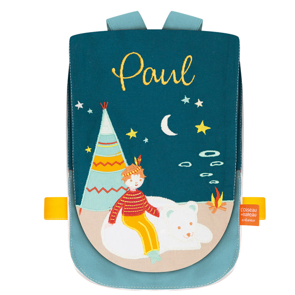 Personalized children's backpack - The White Bear