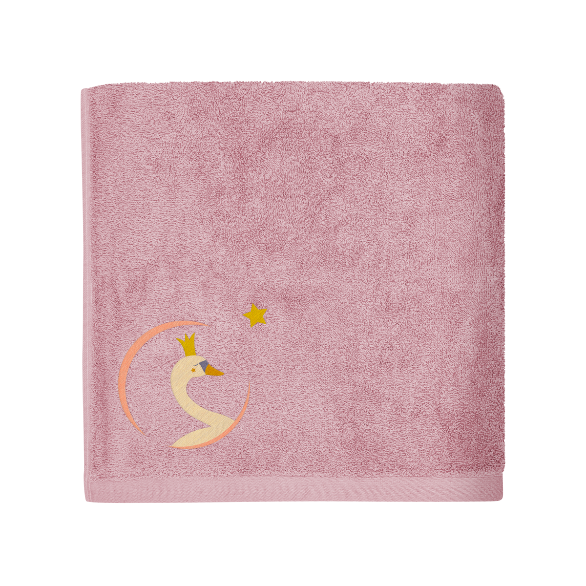 Personalized children's towel - Old Pink Swan